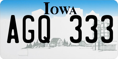 IA license plate AGQ333