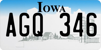 IA license plate AGQ346