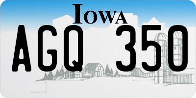 IA license plate AGQ350