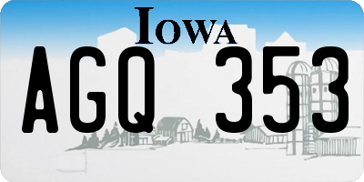 IA license plate AGQ353