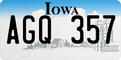 IA license plate AGQ357