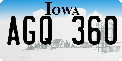 IA license plate AGQ360