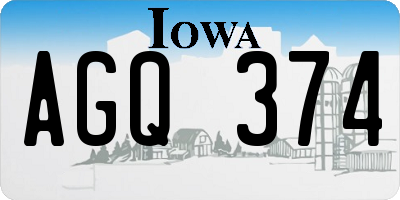 IA license plate AGQ374