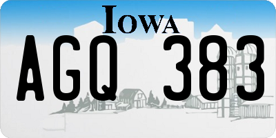IA license plate AGQ383