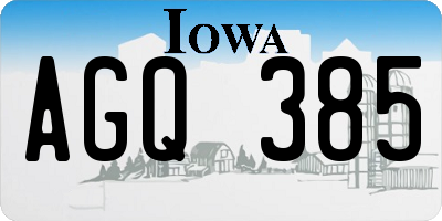 IA license plate AGQ385