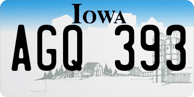 IA license plate AGQ393