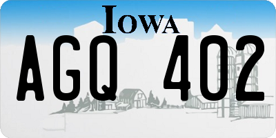 IA license plate AGQ402