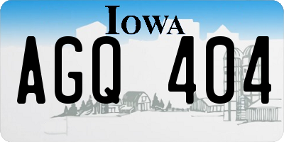 IA license plate AGQ404