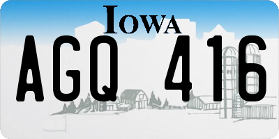 IA license plate AGQ416