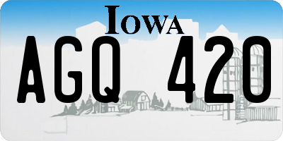 IA license plate AGQ420