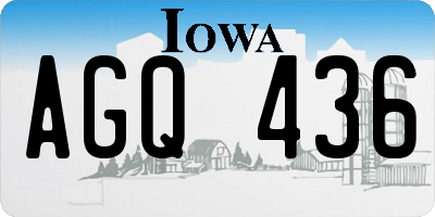 IA license plate AGQ436