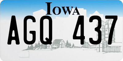 IA license plate AGQ437