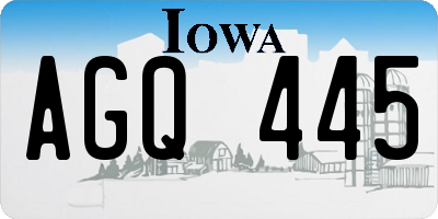 IA license plate AGQ445
