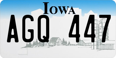 IA license plate AGQ447