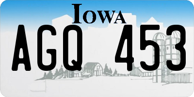 IA license plate AGQ453