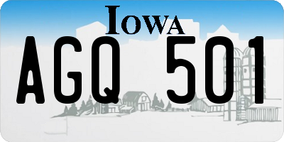 IA license plate AGQ501