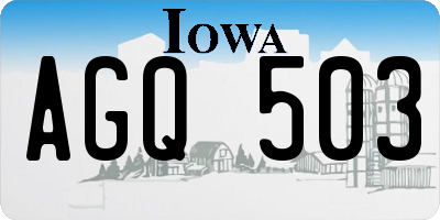 IA license plate AGQ503
