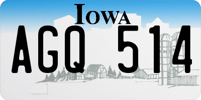 IA license plate AGQ514
