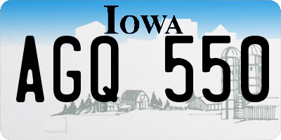 IA license plate AGQ550
