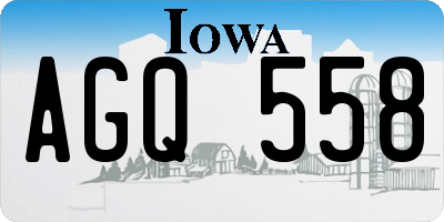 IA license plate AGQ558