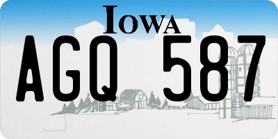 IA license plate AGQ587