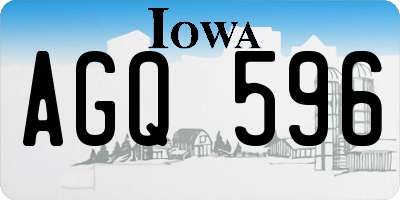 IA license plate AGQ596