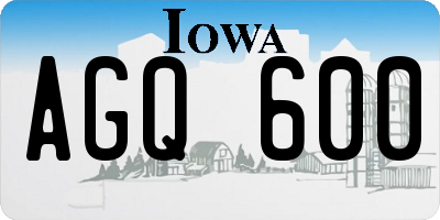 IA license plate AGQ600
