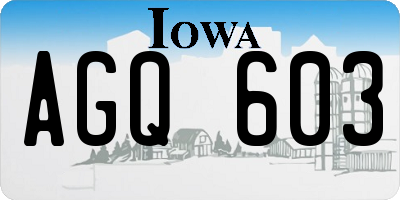 IA license plate AGQ603