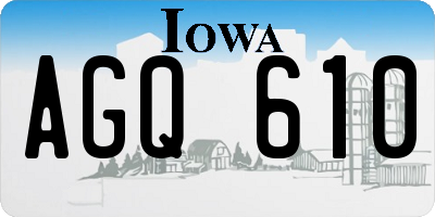 IA license plate AGQ610