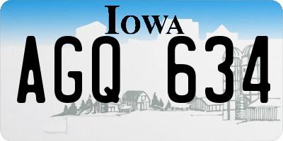 IA license plate AGQ634