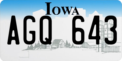 IA license plate AGQ643