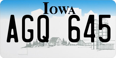 IA license plate AGQ645