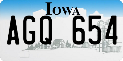 IA license plate AGQ654