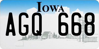 IA license plate AGQ668