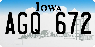 IA license plate AGQ672
