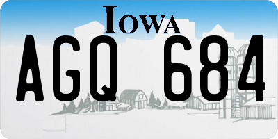 IA license plate AGQ684