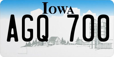 IA license plate AGQ700