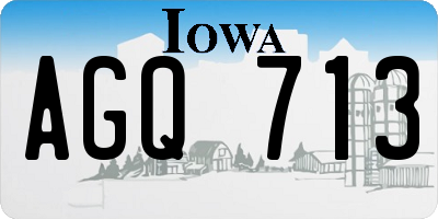 IA license plate AGQ713