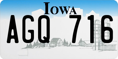 IA license plate AGQ716