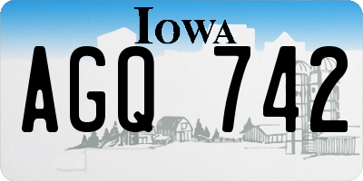 IA license plate AGQ742