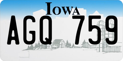 IA license plate AGQ759
