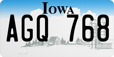 IA license plate AGQ768