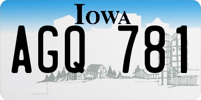 IA license plate AGQ781