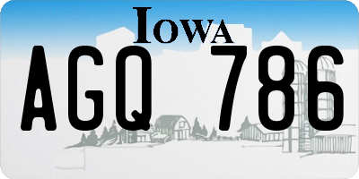 IA license plate AGQ786