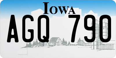 IA license plate AGQ790