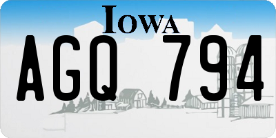 IA license plate AGQ794