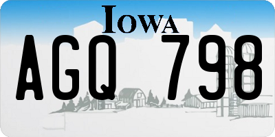 IA license plate AGQ798