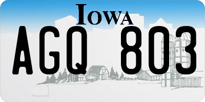 IA license plate AGQ803