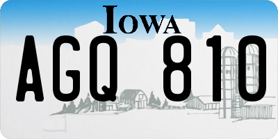 IA license plate AGQ810