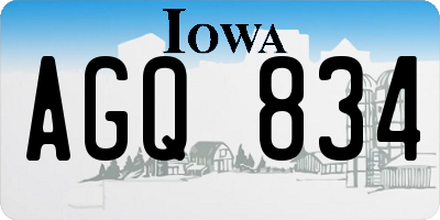 IA license plate AGQ834
